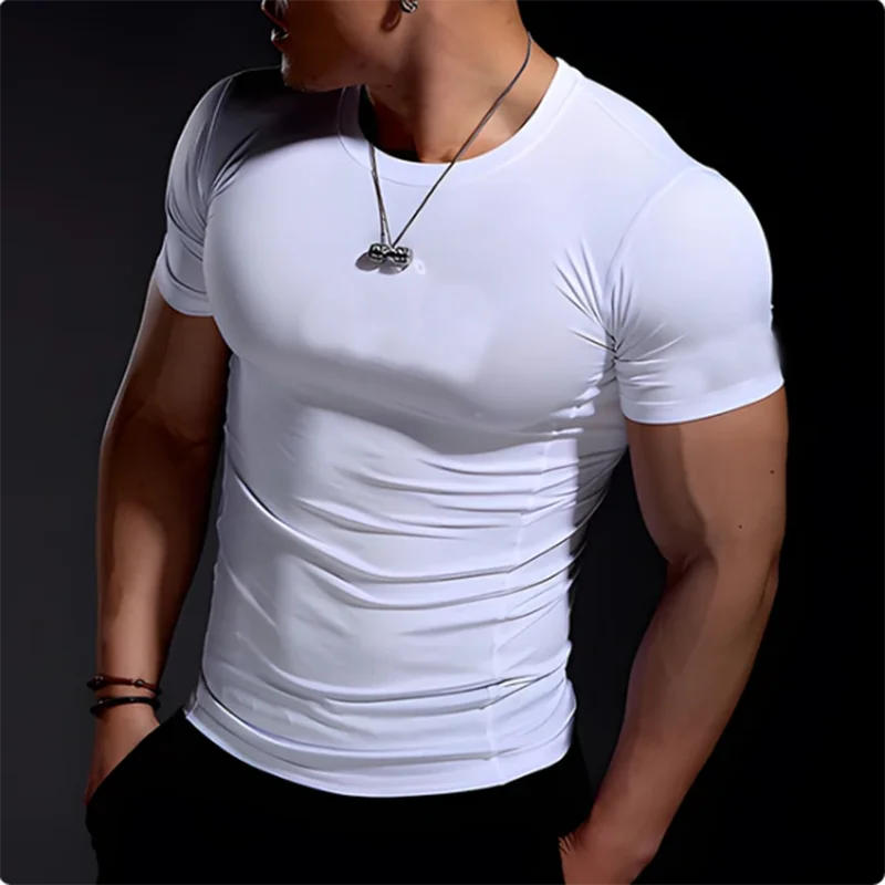 Men's Compression T-Shirt Summer Sportswear Running T shirt Elastic Quick Dry Sport Tops Tee Athletic Gym Workout T Shirts Men