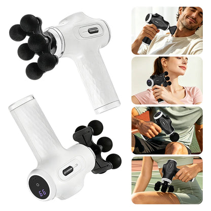 High Power Fascia Massage Gun Replaceable Massage Heads High-Frequency Vibration Body Massage Gun Full Body Muscle Relaxation