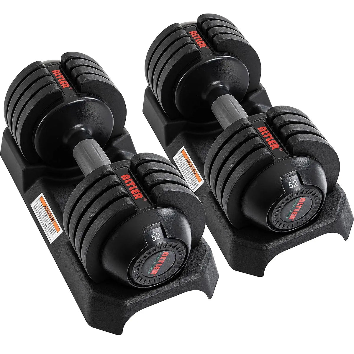 Adjustable Dumbbell Set, 25/52LB Pair with Tray for Workout Strength Training Fitness, Adjustable Weight Dial Dumbbell, Custom
