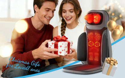 Shiatsu Neck Back Massager with Heat, Adjustable Massage Chair Pad Back Support Massage Seat Cushion for Full Body Massager Gifts for Dad Mom, Adjustable Intensity and Height for Office Chair and Home Use
