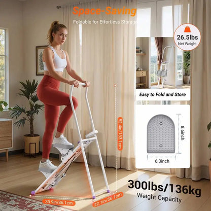 New Version Of Home Fitness Stair Step Machine, Vertical Climbing Machine Workout Equipment, Sliding Machine Suitable For Full-Body Exercise , Compact And Foldable, Adjustable Stride Length, Adjustable Resistance  & Pedals, S