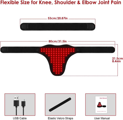 Wireless LED Red Light Thermal Pad Therapy Massage Belt 660&850 nm Infrared Therapy Neck and Shoulder&Prostate Therapy Device