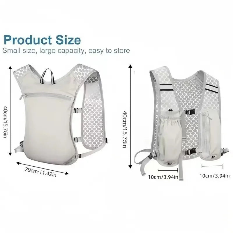 Running Hydration Vest for Women and Men, Water-Resistant, Breathable, Backpack for Runs, Hiking, Cycling, Trails, Marathons
