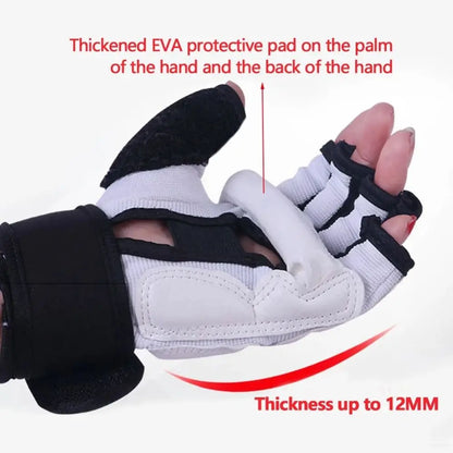 Half Finger Boxing Gloves PU Leather Foot Protector Taekwondo Gloves Karate Muay Thai Training Workout Gloves