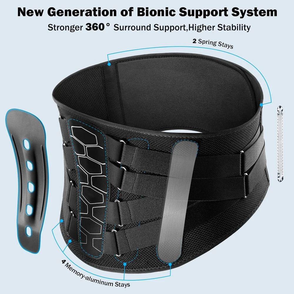 RGGMQQ Back Brace for Lower Back Pain,Ergonomic Support Brace with Comfortable 3D Pad,Lumbar Support Belt for Women Men Sciatica