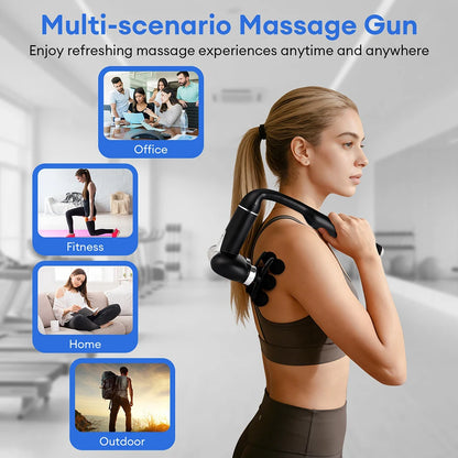6-Heads Handhel Fascia Gun Electric Deep Tissue High Frequency Vibration Massage for Arms Back Legs Full Body masajeador