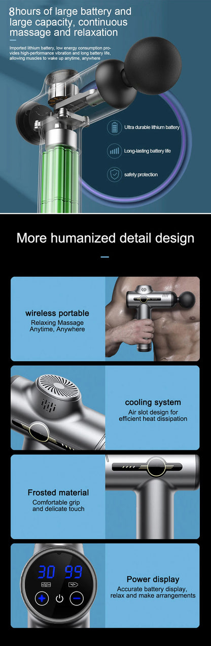 Mini Massage Gun Electric Shock Muscle Relaxation Vibration Fitness Massager For Body Neck Back Ladies Home Travel Fascia Gun