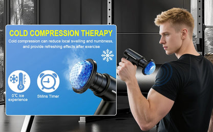 Deep Tissue Massage Gun with Heat Cold 6 Speeds Handheld Percussion Massager Fascia Gun For Body Back Neck Leg Massage Tools