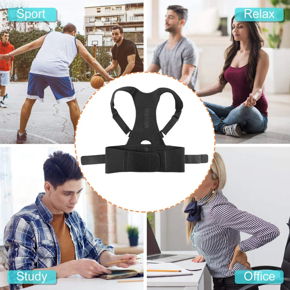 Back Brace Posture Corrector,Magnetic Lumbar Back Support Belt-Back Pain Relief,for Lower and Upper Back Pain Men & Women