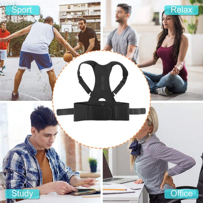 Back Brace Posture Corrector,Magnetic Lumbar Back Support Belt-Back Pain Relief,for Lower and Upper Back Pain Men & Women