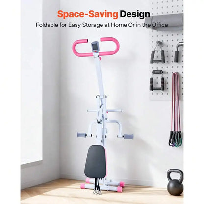 Squat Machine, Deep Squat Rowing Machine For Home, Easy Setup & Foldable Exercise Equipment, Glute Trainer Machine With 3 High-Strength Resistance Bands, Glutes & Leg Home Workout Machine, White