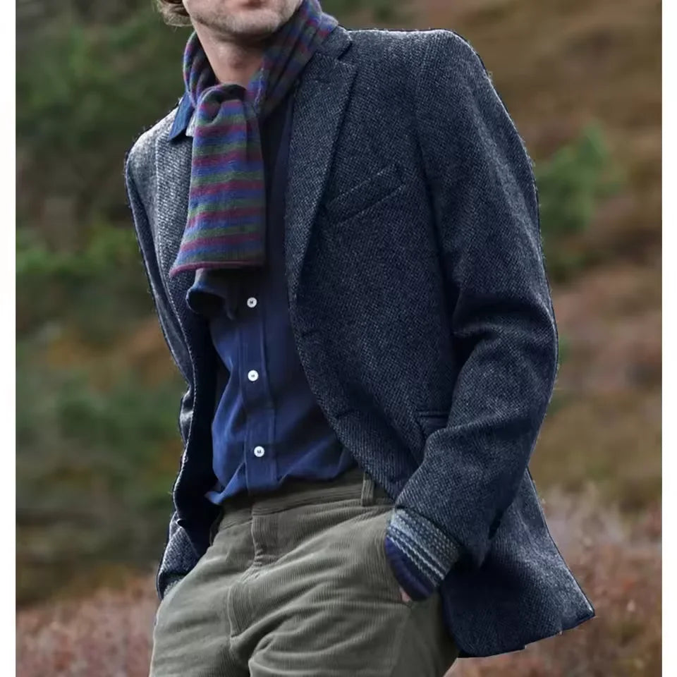 Mens Clothing Men's Coat Herringbone Jacket Slim Design Single Breasted Casual Comfortable Work Wear Men's Autumn Jackets Man