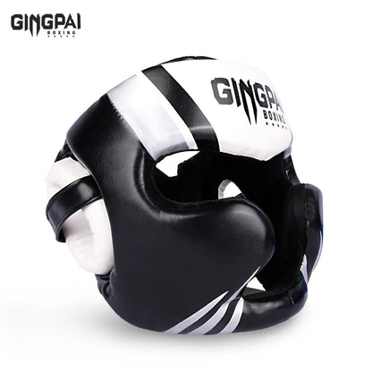 Boxing Headgear for Men Women Muay Thai MMA Kickboxing Safety Head Guard Sparring Closed Type Head Gear with Full Face Coverage
