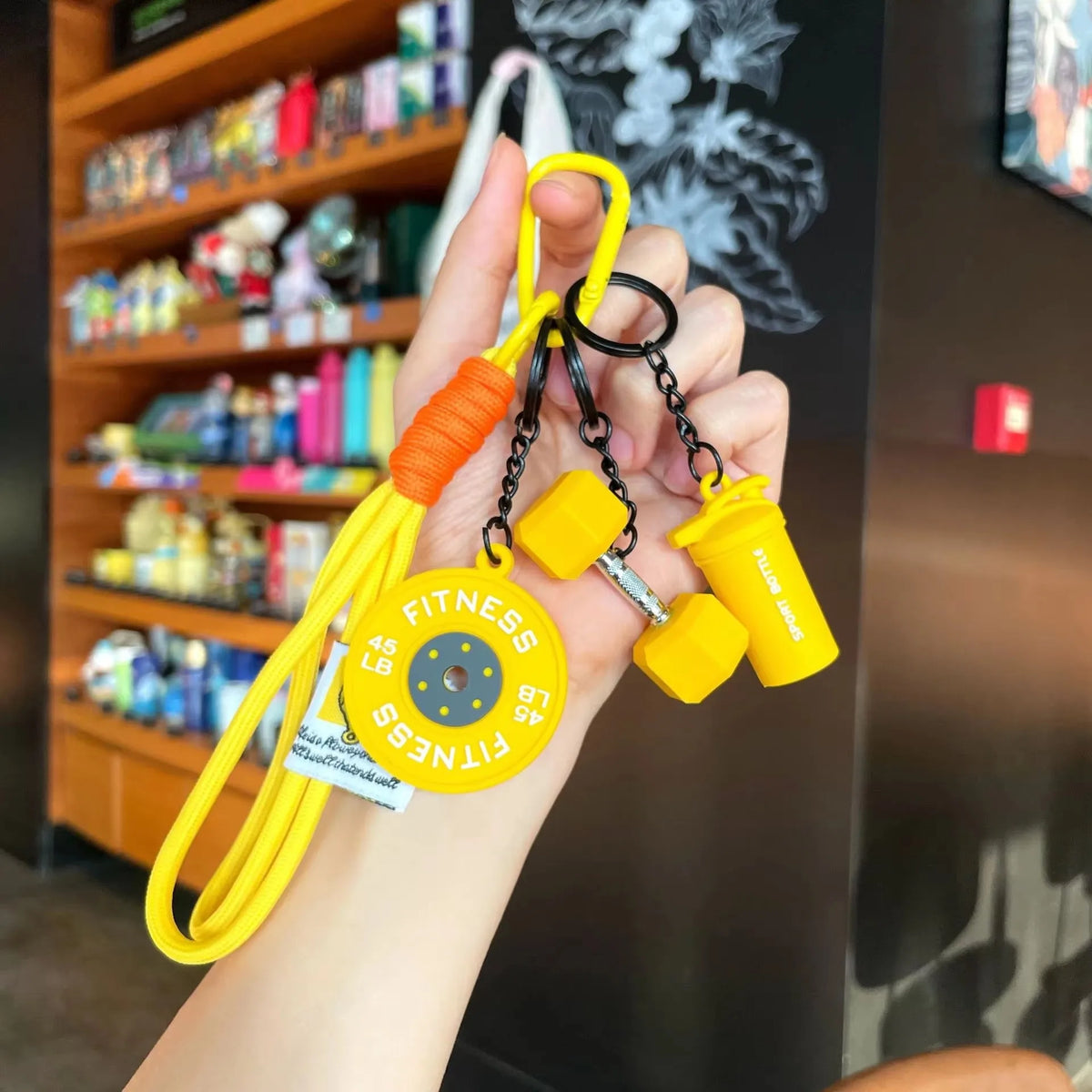 Fitness Keychain for Gym Lovers Premium Gift Sports Enthusiasts Accessories for Workout Bags Water Bottles D-shaped Buckle