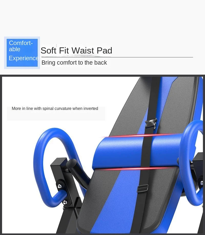 Heavy Duty Inversion Table with Headrest & Adjustable Protective Belt Back Stretcher Machine for Pain Relief Therapy