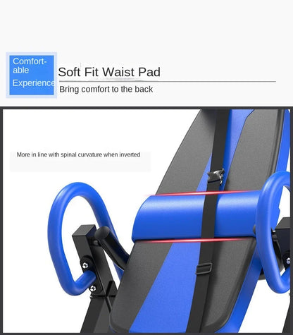 Heavy Duty Inversion Table with Headrest & Adjustable Protective Belt Back Stretcher Machine for Pain Relief Therapy
