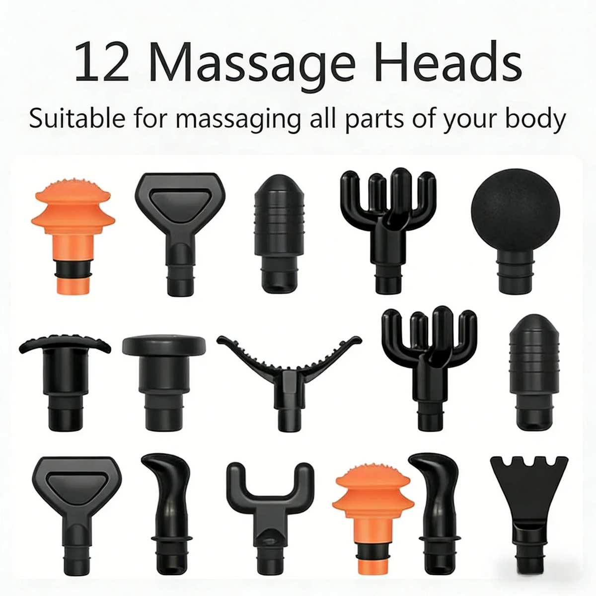 Professional Massage Guns12 Heads Smart Massage Gun For Body Neck Back Electric Handheld Fascia Gun Muscle Relaxation Massager