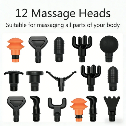 Professional Massage Guns12 Heads Smart Massage Gun For Body Neck Back Electric Handheld Fascia Gun Muscle Relaxation Massager