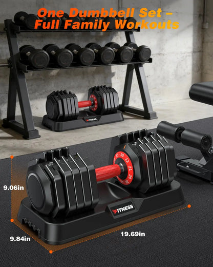 Adjustable Dumbbell Set for Home Gym Strength Training, Custom