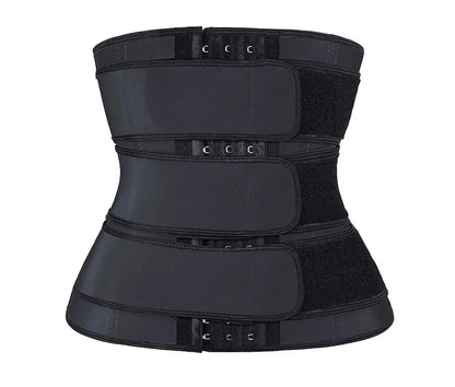 Women Waist Trimmer Triple Belts Waist Trainer Shapewear Tummy Control Slimming Fat Burning Body Shaper Compression Sheath Belts