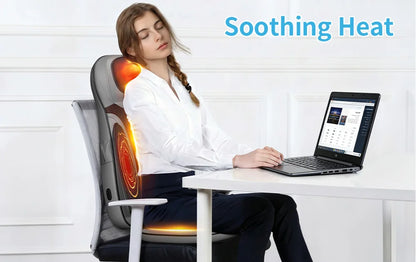 Shiatsu Neck Back Massager with Heat, Adjustable Massage Chair Pad Back Support Massage Seat Cushion for Full Body Massager Gifts for Dad Mom, Adjustable Intensity and Height for Office Chair and Home Use