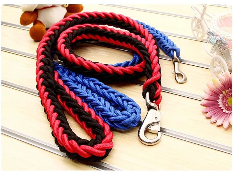 4.5ft Heavy Duty Large Dog Leash Durable Nylon Braided Lead for Small Medium Big Dogs Walking Hunting Camping Pet Accessories