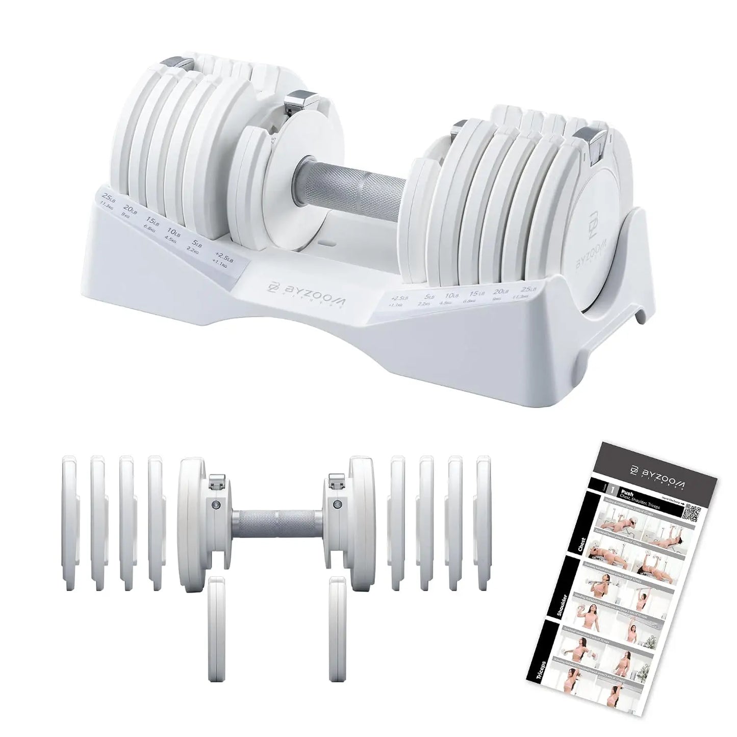 Pure Series Adjustable Dumbbell - 12.5/25/27.5/50/55/75lb - ONE UNIT OR PAIR(check QTY before purchase) - 5-in-1/, Custom