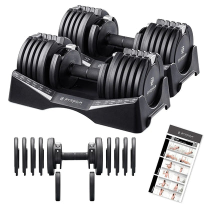 Pure Series Adjustable Dumbbell - 12.5/25/27.5/50/55/75lb - ONE UNIT OR PAIR(check QTY before purchase) - 5-in-1/, Custom
