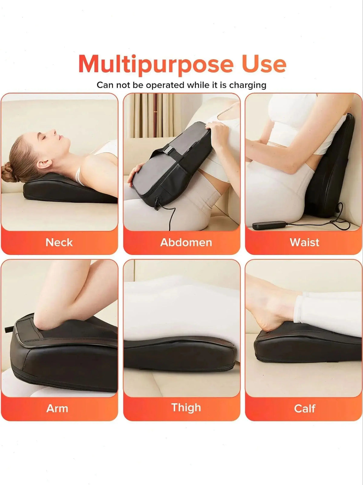 LINGTENG Heat Therapy + 3D Kneading Back Massager, Fits the Curves of Your Neck, Shoulders, Back, and Legs, 2500mAh Lithium Battery with USB Charging, Long-Lasting Power. Perfect for Office Workers and Elders, an Ideal Christ