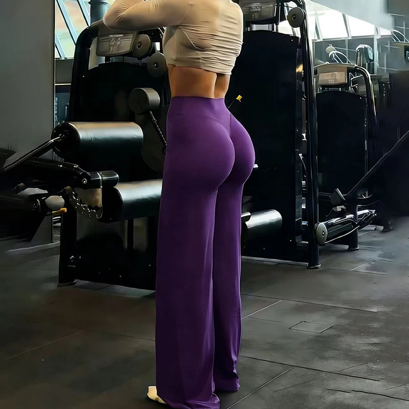 Yoga Fitness Wide Leg Pants Women 2026 Sexy High Waist Hip Lifting Gym Leggings Woman Quick Drying Running Sports Trousers Mujer