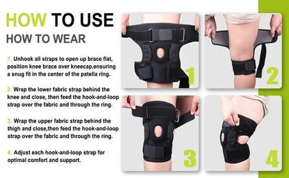 1PCS Knee Pad Brace with Side Stabilizers Knee Support Sport Kneepad Patellar Tendon Joint Pain Relief Meniscus Tears Tendinitis