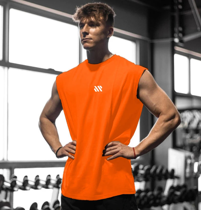 Men's Sleeveless Sports Shirt, Gym Fitness, Running, Quick Drying Vest, Breathable, Loose, Training, Summer Men's Wear