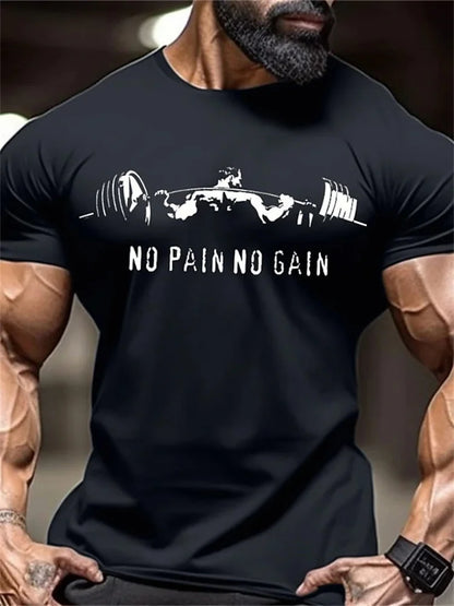 New Men's Fitness T-Shirt Fierce Gym Sports Short-Sleeved Top Quick-Dry Round Neck T-Shirt Fitness Competition Training Clothes