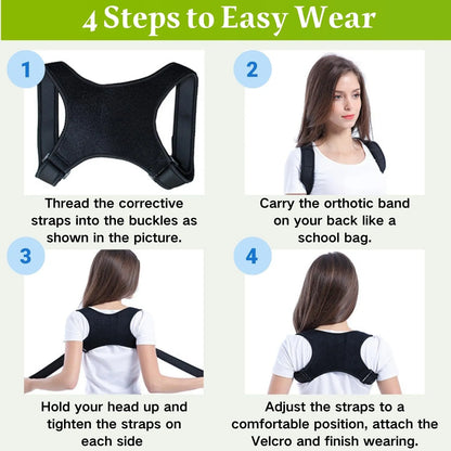 Lightweight Posture Corrector Back Support Belt for Improving Sitting Posture - Adjustable for Correcting Sitting Posture