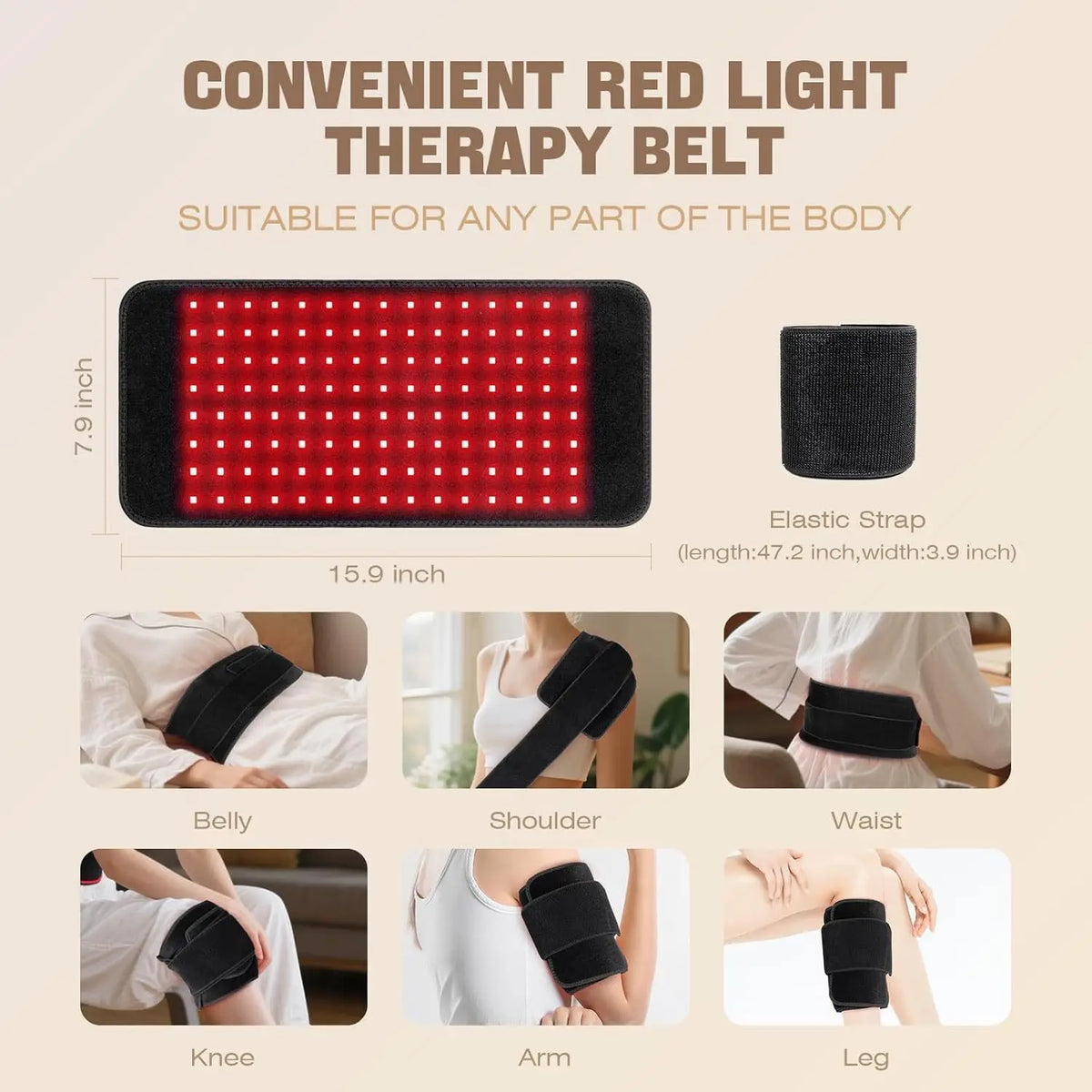 Red Light Therapy for Body,660&850nm Infrared Light Therapy Pad with Timer,Wearable for Back Knee Hip Shoulder Muscle Relaxation