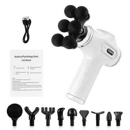 High Power Fascia Massage Gun Replaceable Massage Heads High-Frequency Vibration Body Massage Gun Full Body Muscle Relaxation