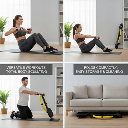 Dragonfly Ab Machine for Home Gym, Yellow Full Body Workout Equipment with Smart LCD Display & 3 Resistance Levels, 330 lbs Capacity Ab Cruncher Machine for Men Women Fitness