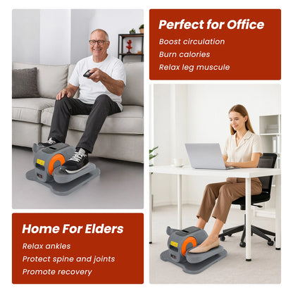Under-Desk Elliptical Machine Portable Mini Elliptical 12 Manual Modes 3+12-Level 3 Auto Modes Elliptical Leg Exerciser for Seniors and Office Workers – for Rehabilitation & Fitness