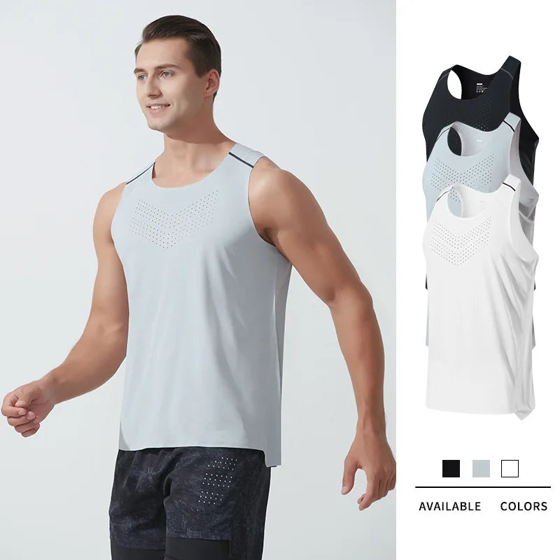 Fitness Vest Men Marathon Lightweight Women Racerback Couple Running Quick Dry Tank Tops Gym Clothing Traning Sports Singlet Man