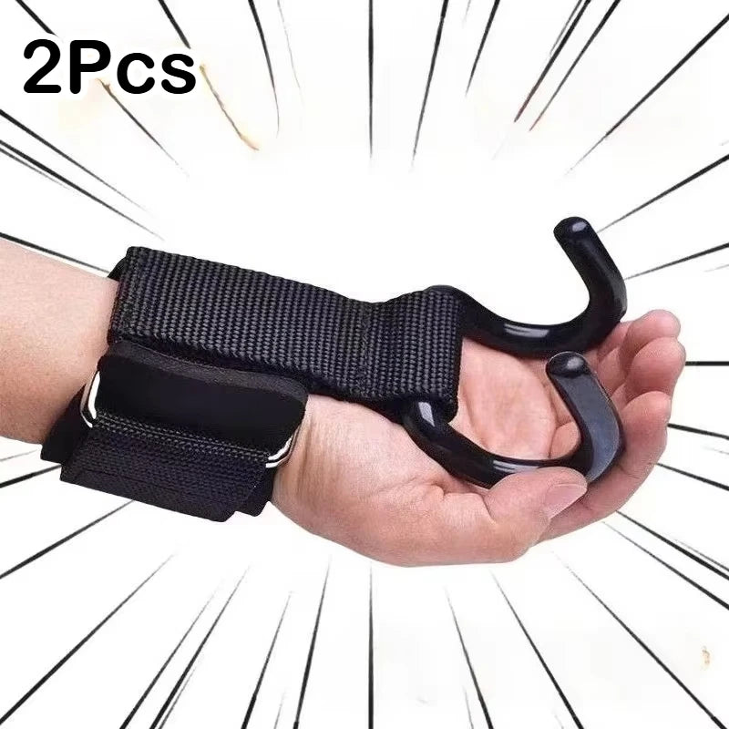 Weight Lifting Hook Grips With Wrist Wraps Hand-Bar Wrist Strap Gym Fitness Hook Weight Strap Pull-Ups Power Lifting Gloves