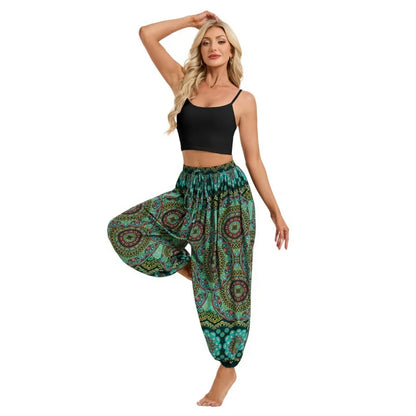 Boho Yoga Pants Women Hippie Harem Printed Dyeing High Waisted Wear Pantalone De Mujer Cintura Alta Calca Feminina Beach