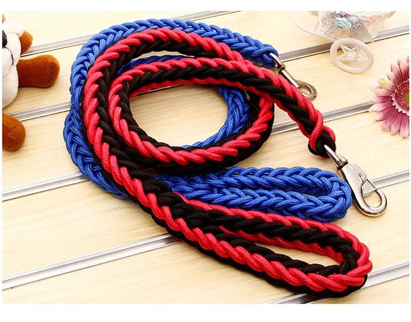 4.5ft Heavy Duty Large Dog Leash Durable Nylon Braided Lead for Small Medium Big Dogs Walking Hunting Camping Pet Accessories