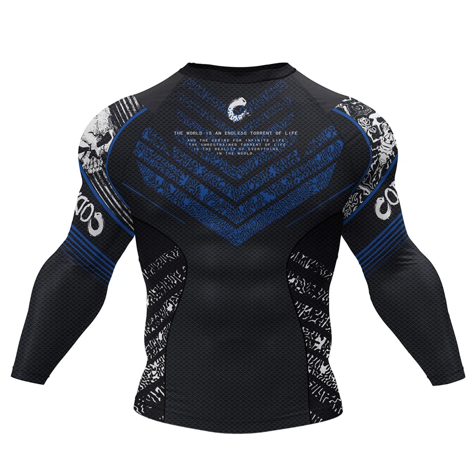 Bjj Rash Guards Mens Jiu Jitsu MMA T-shirt Rashguard No Gi Long Sleeve Men Boxing Running Training T-shirts Strech Sport Tees