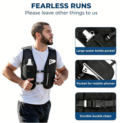 Lightweight Running Hydration Vest Reflective Trail Marathon Backpack with Bottle Pockets for Men Women Cycling Hiking