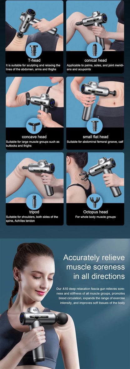 Mini Massage Gun Electric Shock Muscle Relaxation Vibration Fitness Massager For Body Neck Back Ladies Home Travel Fascia Gun