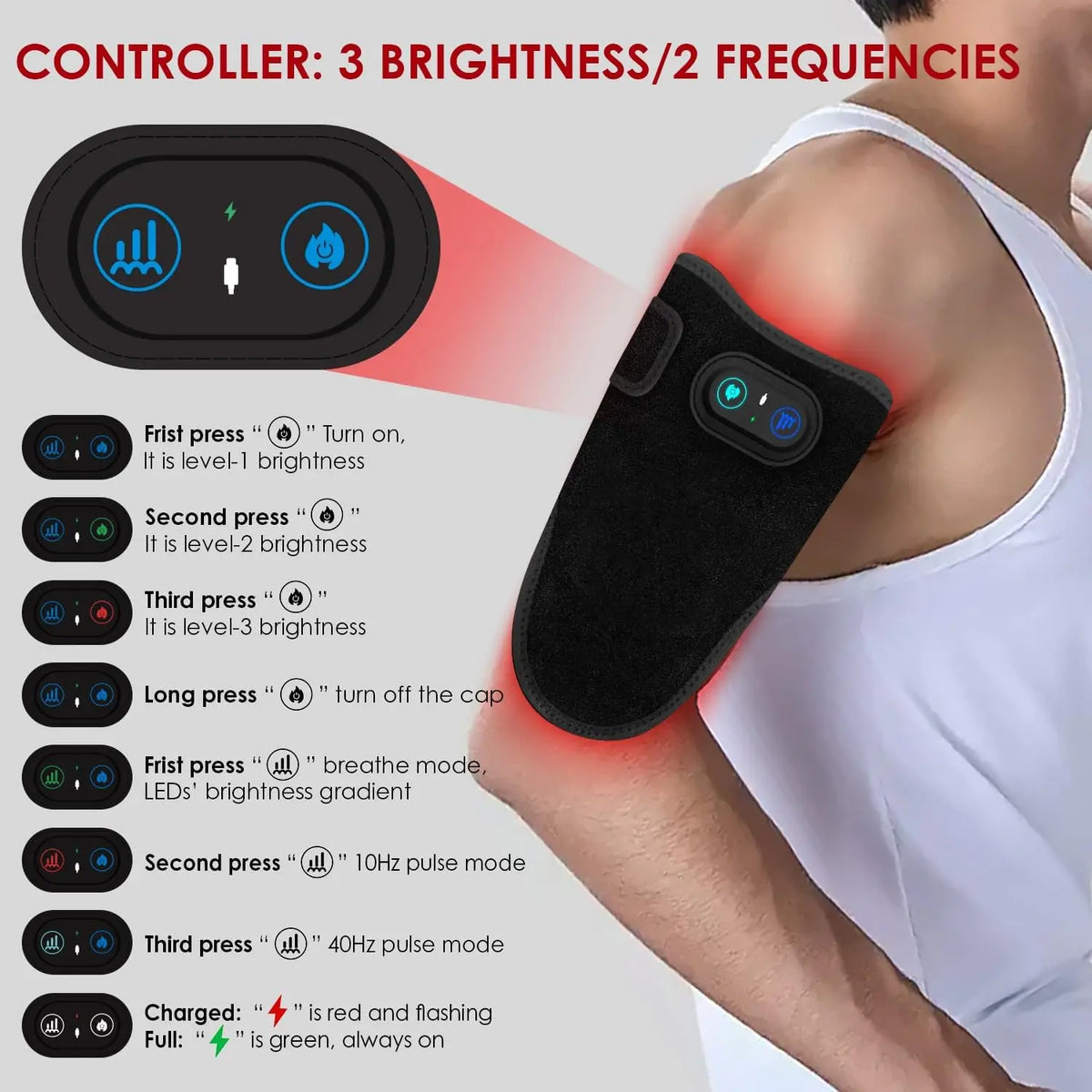 Wireless LED Red Light Thermal Pad Therapy Massage Belt 660&850 nm Infrared Therapy Neck and Shoulder&Prostate Therapy Device