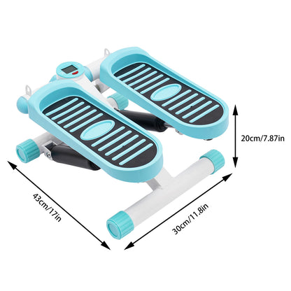 Portable Fitness Stepper with Adjustable Resistance, Hydraulic Drive Mini Stepper for Home Office Workout, LED Display Monitor Steps Time Calories, 330 lbs Capacity, Blue