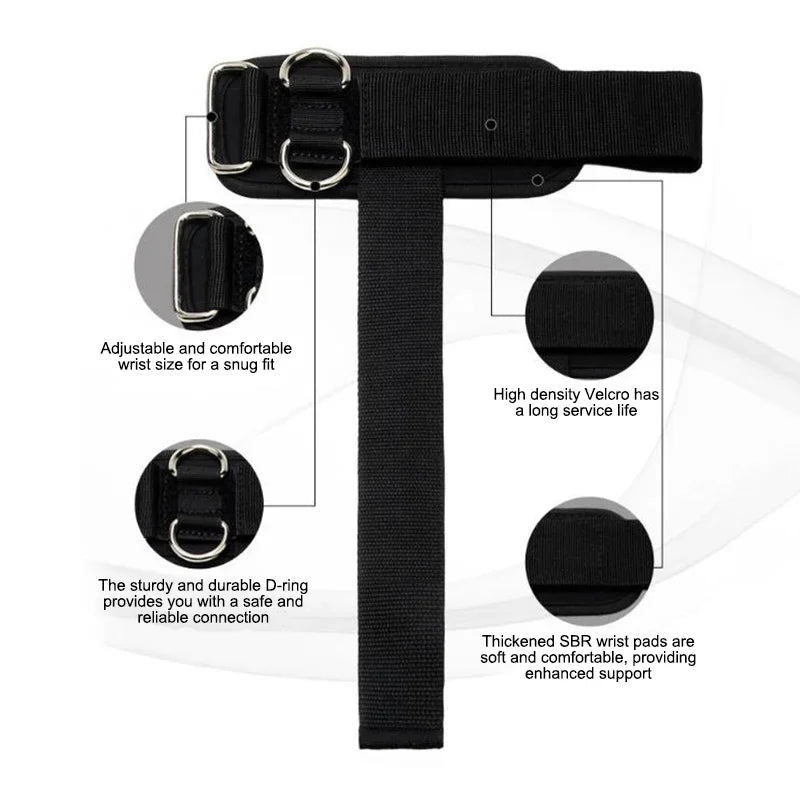 2-in-1 Wrist Straps For Weightlifting Weightlifting Straps With D Ring Deadlift Straps For Cable Machine Workout Gym Straps