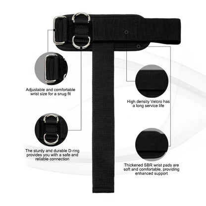 2-in-1 Wrist Straps For Weightlifting Weightlifting Straps With D Ring Deadlift Straps For Cable Machine Workout Gym Straps