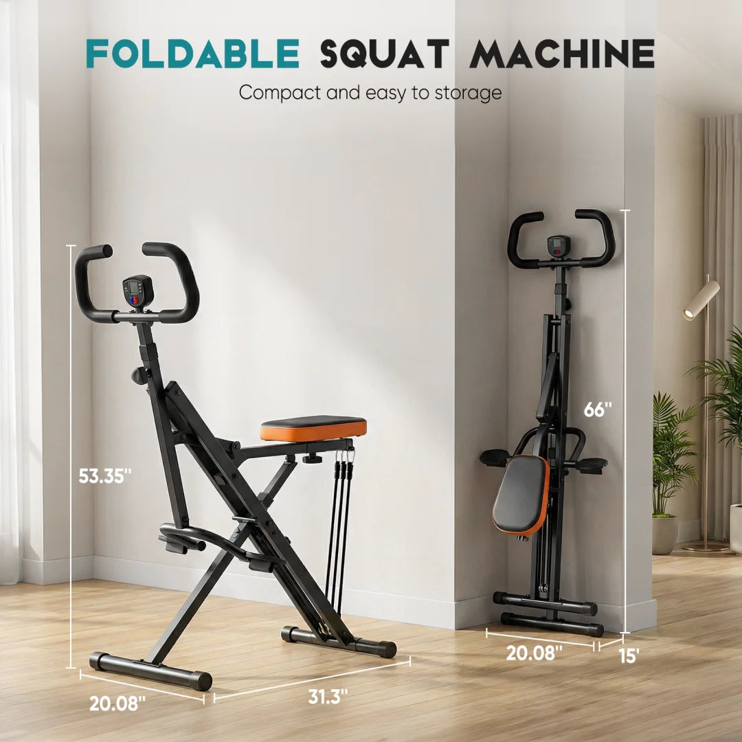 Home Squat Machine, A 330-pound Weight-bearing Lower Body Exercise Equipment With Adjustable Resistance, Foldable Fitness Machine